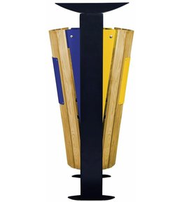 Venkovní koš na tříděný odpad - plasty, papír, Rossignol Arkea 56368, 2x60 L, žlutý, modrý