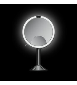 Kosmetické zrcátko Simplehuman Sensor TRIO, LED osvětlení, 1x/5x/10, dobíjecí, matná nerez