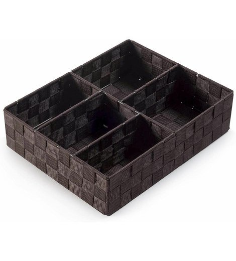 Organizér na prádlo a doplňky Compactor TEX - 5 dílný, 32 x 25 x 8 cm, čokoládový