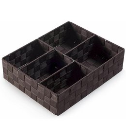 Organizér na prádlo a doplňky Compactor TEX - 5 dílný, 32 x 25 x 8 cm, čokoládový