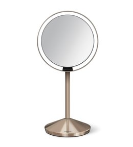 Kosmetické zrcátko Simplehuman - Sensor Tru-lux LED osvětlení, 10x zvětšení, AKU ROSE GOLD