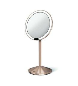 Kosmetické zrcátko Simplehuman - Sensor Tru-lux LED osvětlení, 10x zvětšení, AKU ROSE GOLD