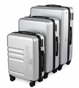 Sada 3ks cestovních kufrů Compactor Hybrid Luggage S+L+XL Vacuum System, stříbrná