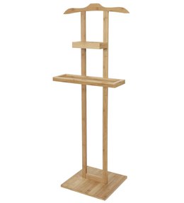 Bambusový stojan na oblečení s odkládací plochou Compactor Bamboo - 44,5 x 32 x 115 cm