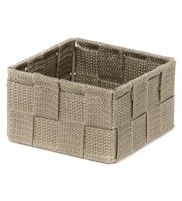 Úložný organizér do zásuvky Compactor TEX - košík S,  12 x 12 x 7 cm, Taupe (šedo-béžový)