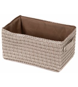 Úložný košík Compactor LILOU, tkaný polypropylen, 23 x 15 x 12 cm, Taupe, šedo-béžový