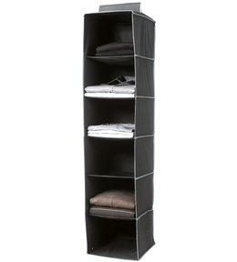 Závěsný organizér na oblečení Compactor URBAN 30 x 30 x 128 cm – 6 polic, černý